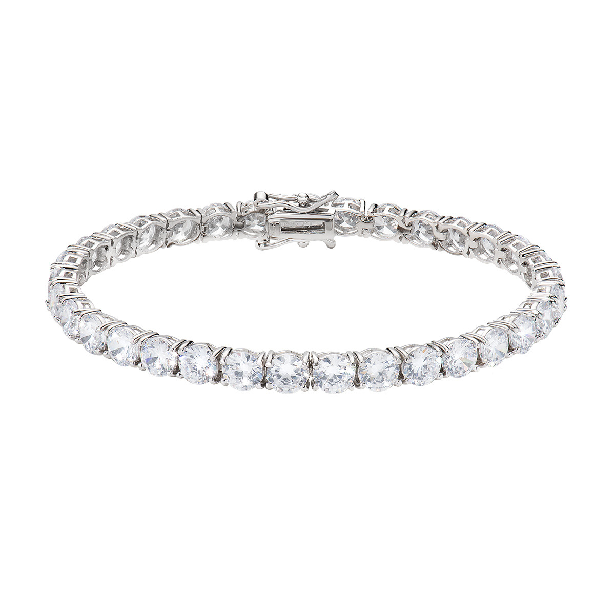 Tennis Rhodium and 5 mm White Zircons