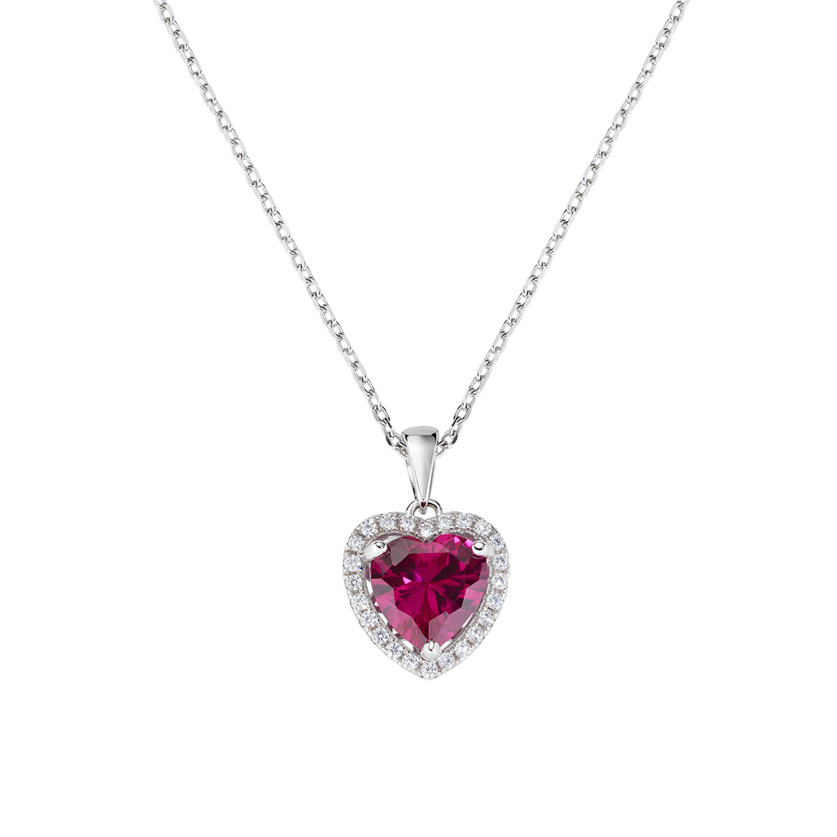 Big Diamonds Ruby Heart Necklace