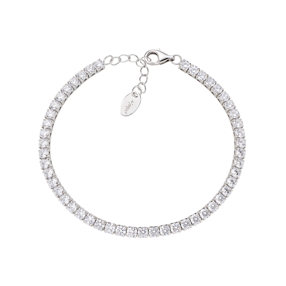 3 mm Tennis Bracelet with White Zirconia