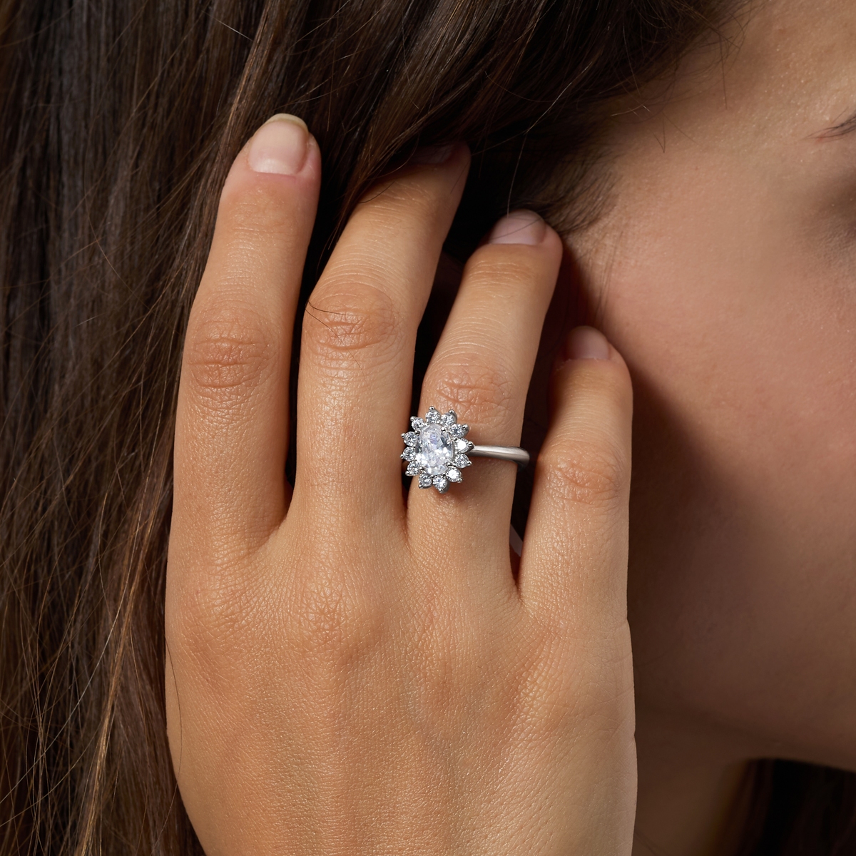 Anello Adattabile Royal Sole Zircone Bianco