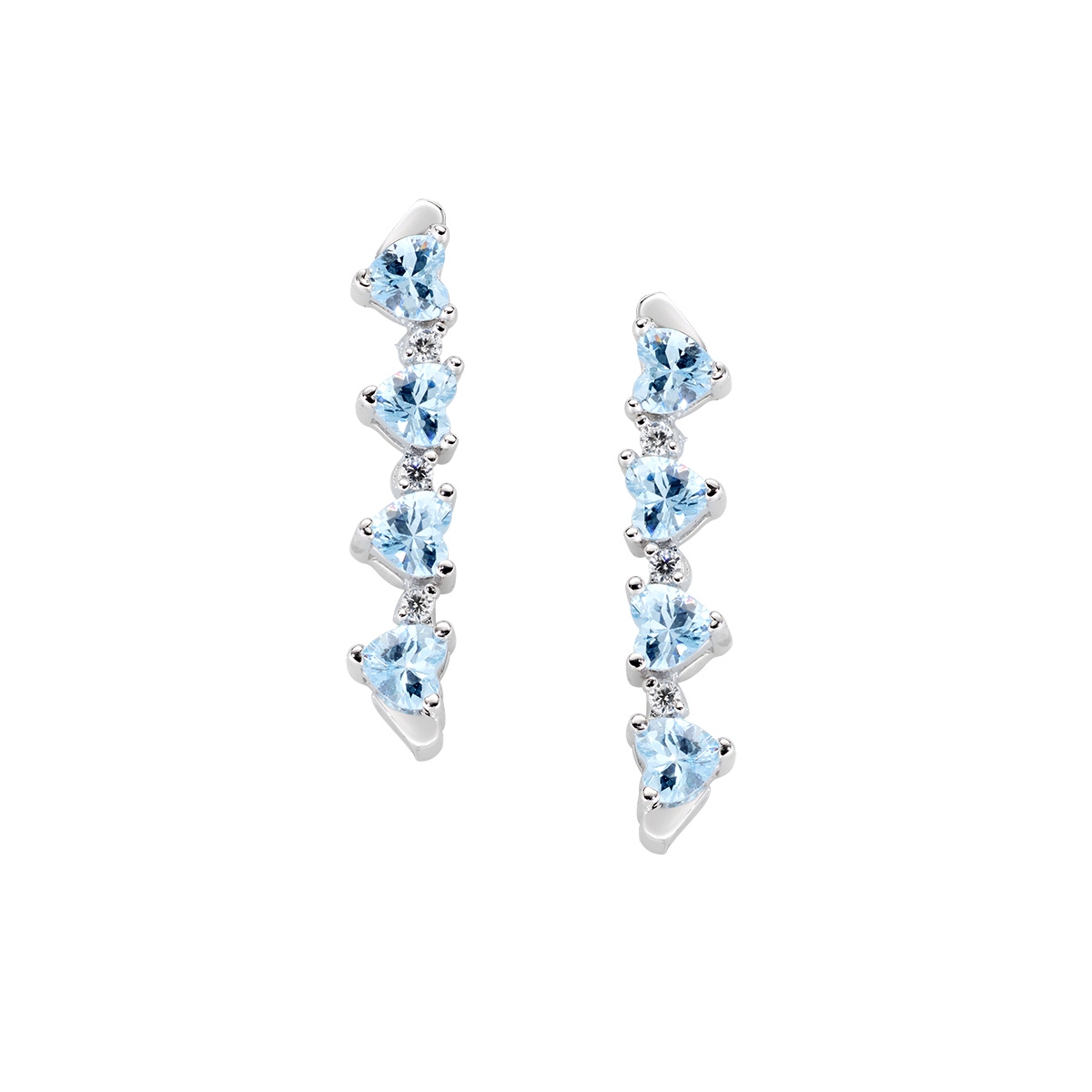 Aquamarine Quadricuore 2-in-1 Magnetic Earrings