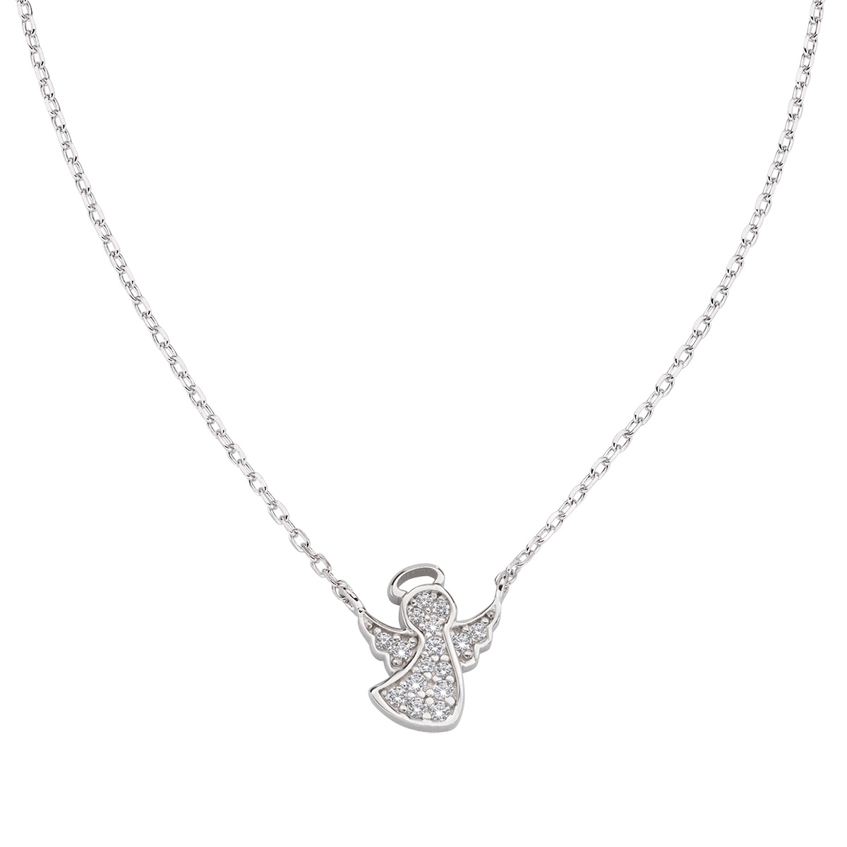 Angel Necklace with White Zirconia