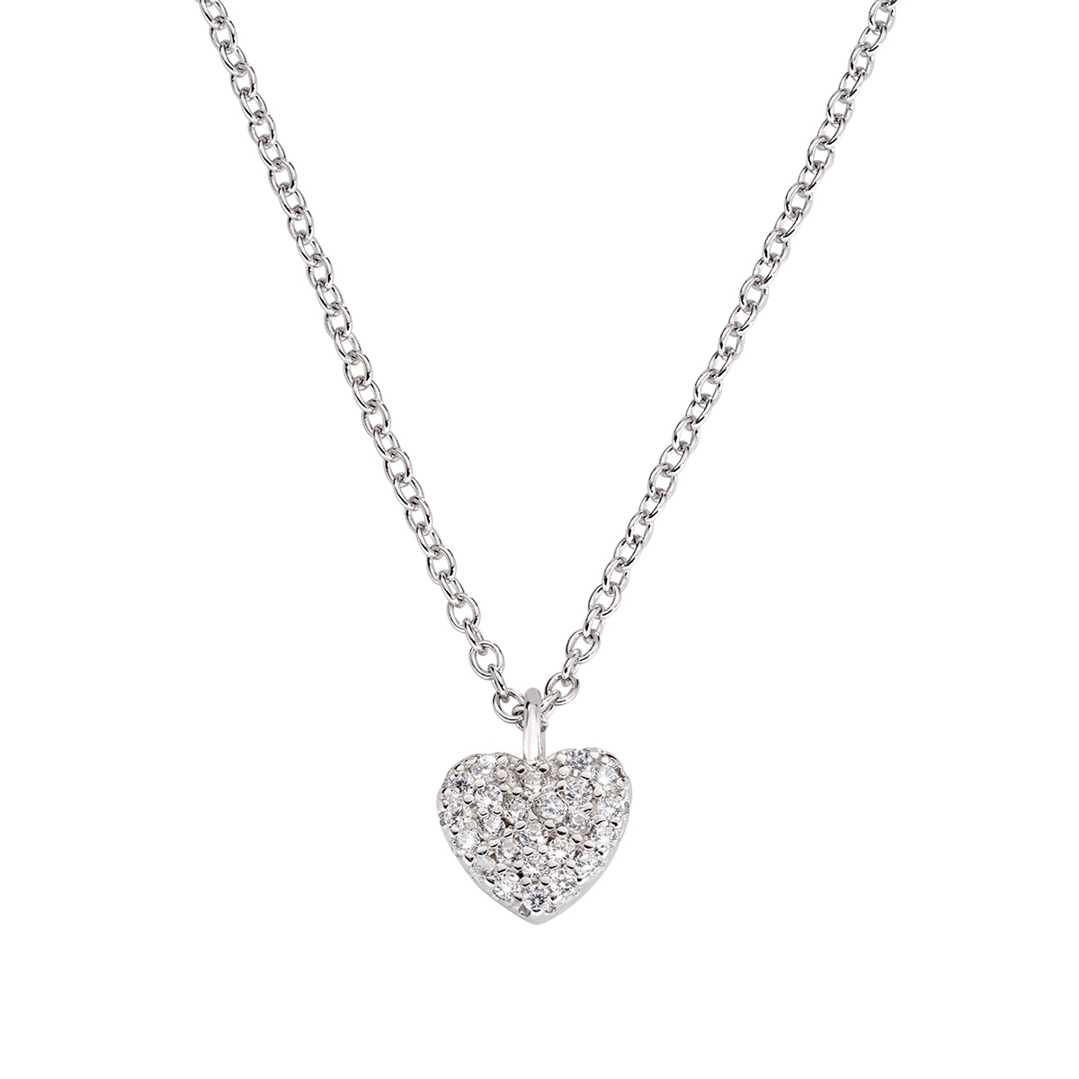 Collana "Cuore" in Argento con Zirconi