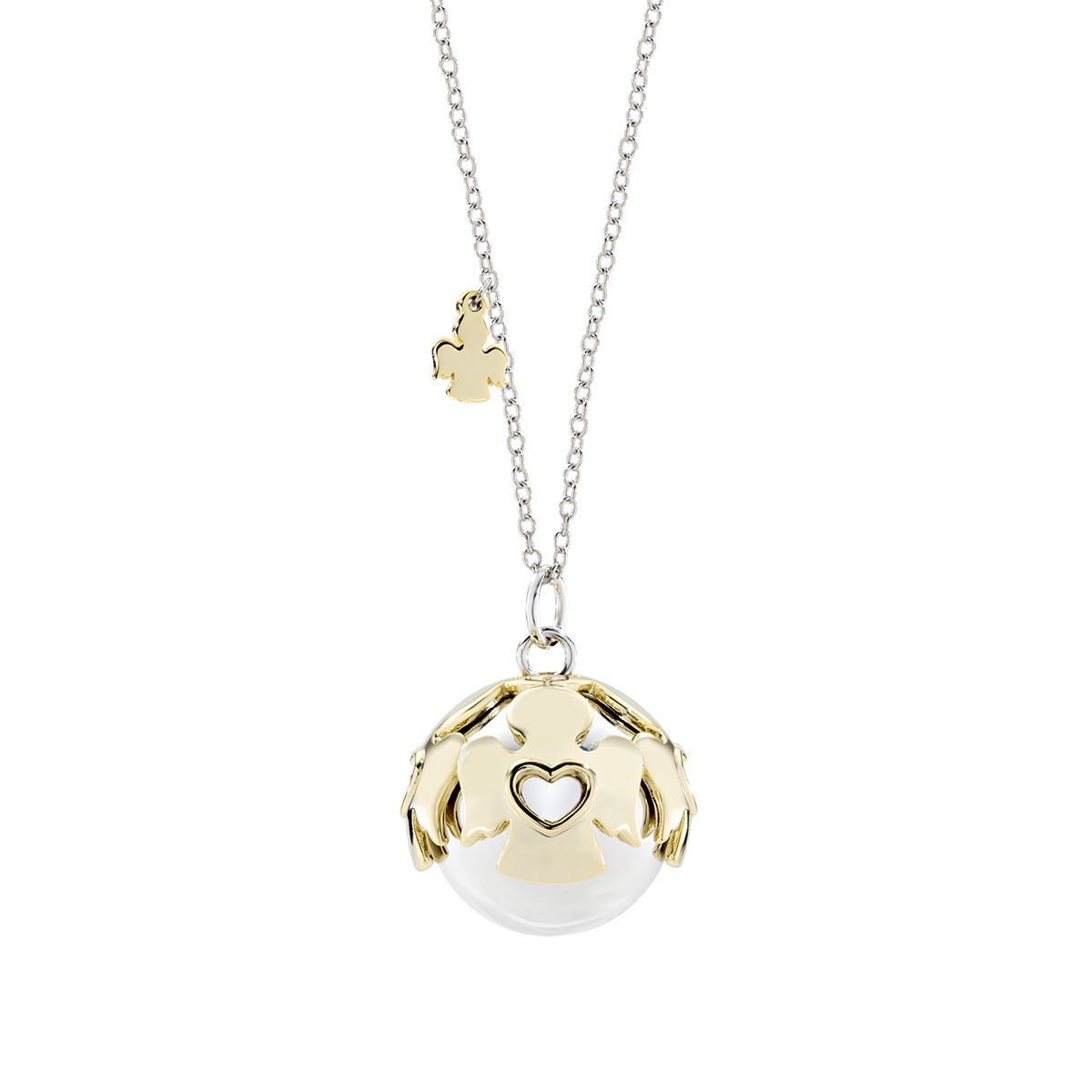 Angels Caller Steel and Brass Golden and Rhodium Necklace