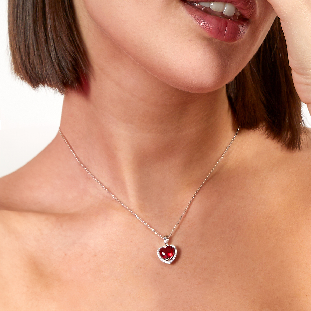 Big Diamonds Ruby Heart Necklace