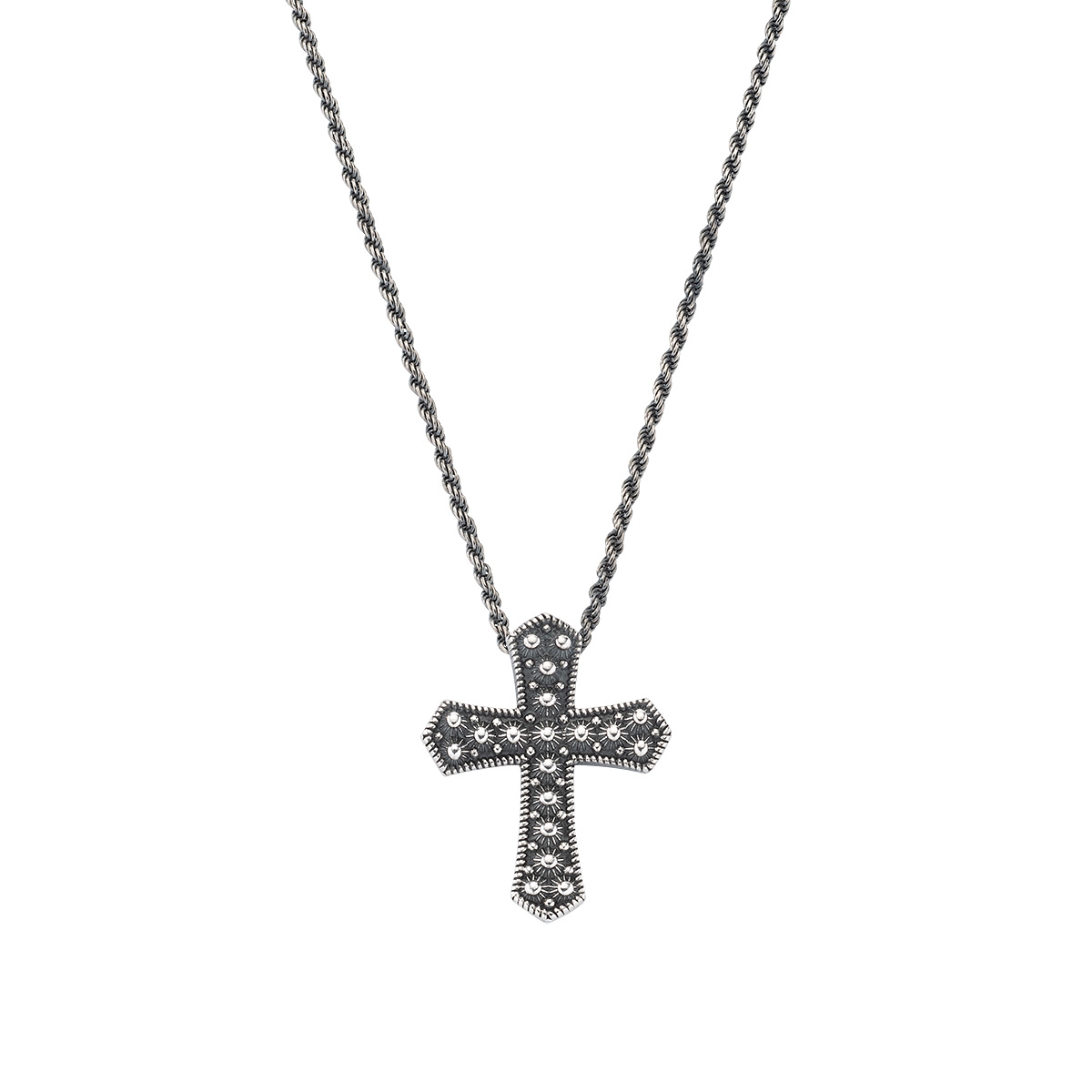 Burnished Cross Formed Necklace