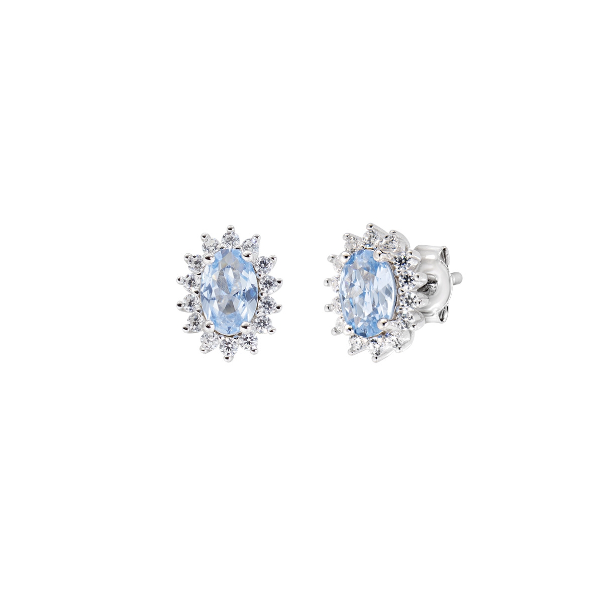 Aquamarine Zirconia Mini Royal Lady Earrings