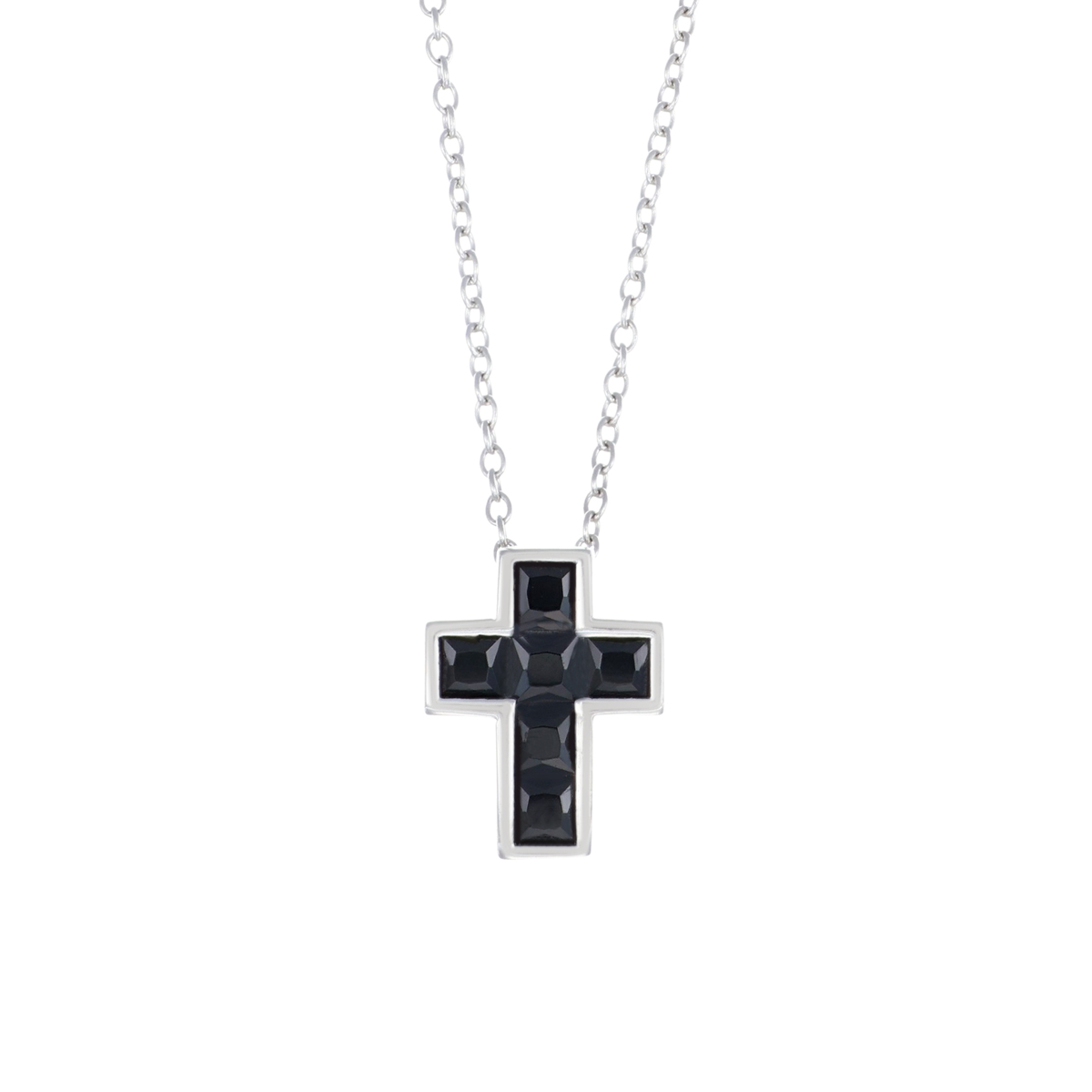 Black Zirconia Cross Necklace