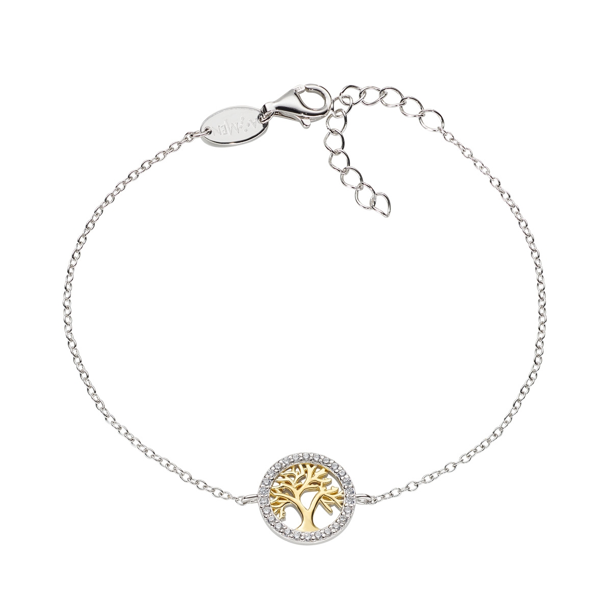 Golden Tree of Life Bracelet with Zirconia