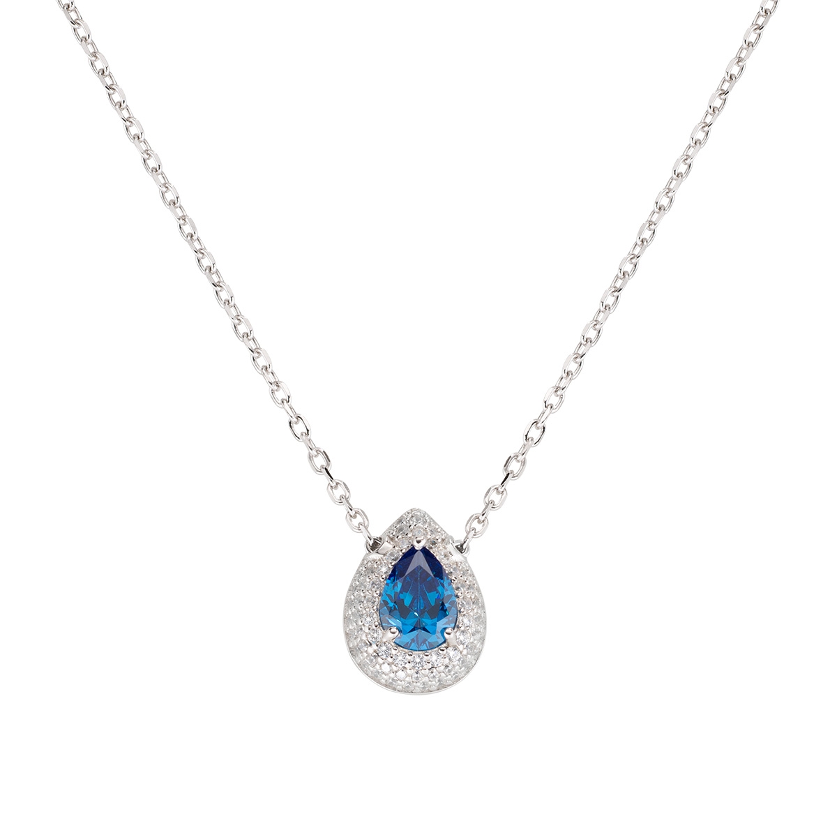 Collana "Goccia d'Amore" in Argento con Zirconi