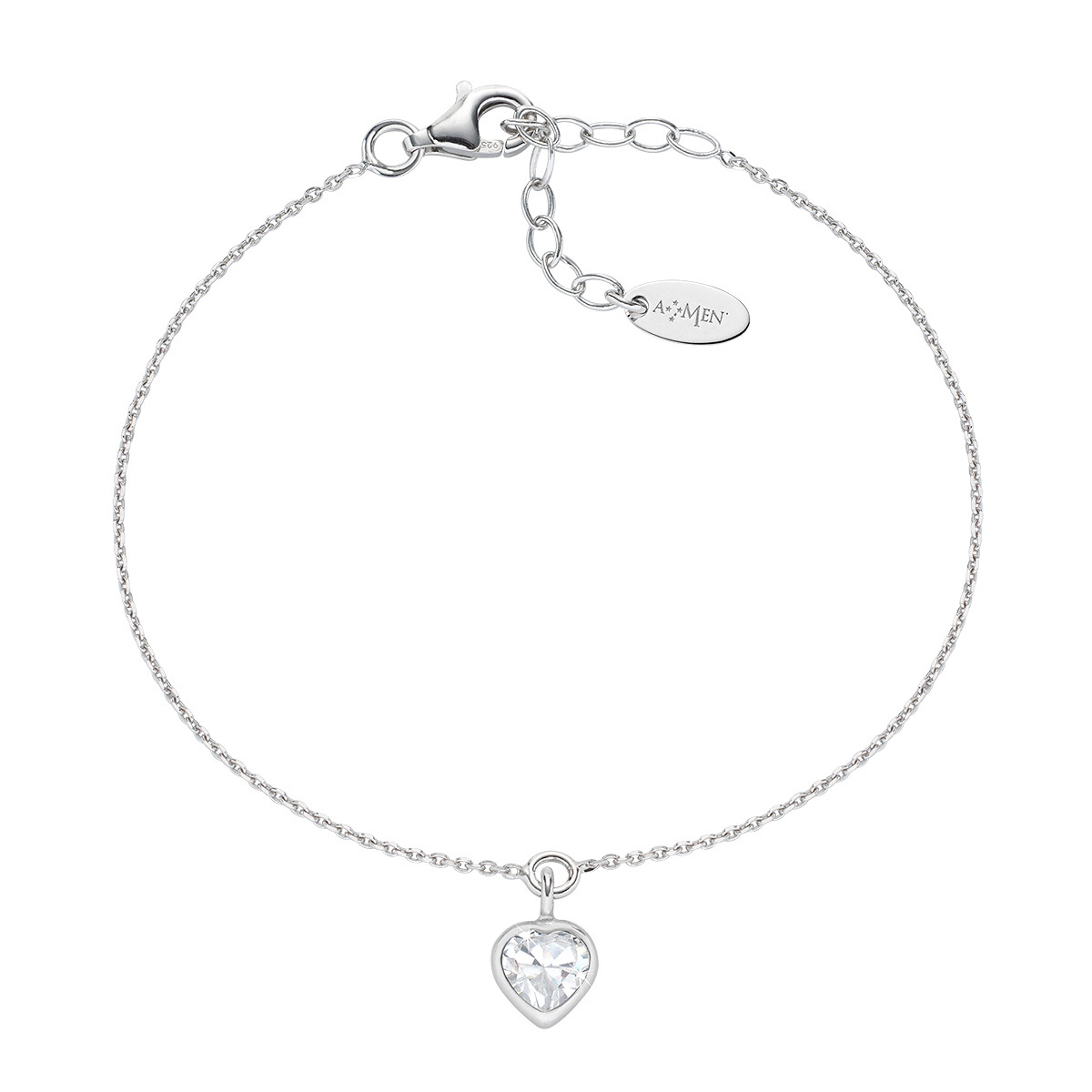 Rounded Heart-cut Zirconia Charm Bracelet