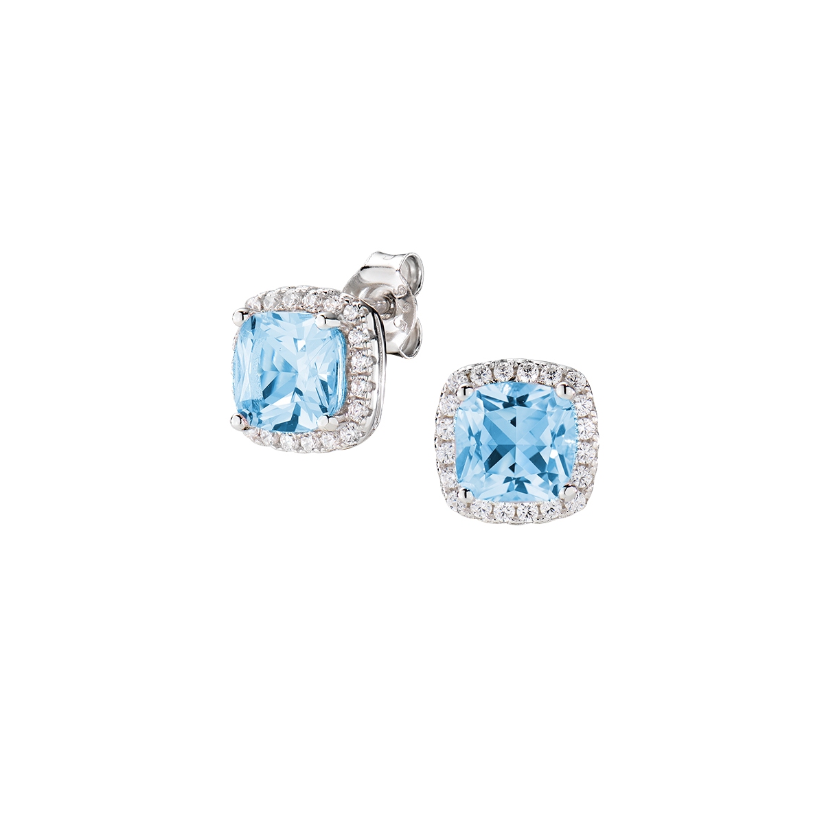 Orecchini Lady con Zircone Acquamarina Taglio Radiant