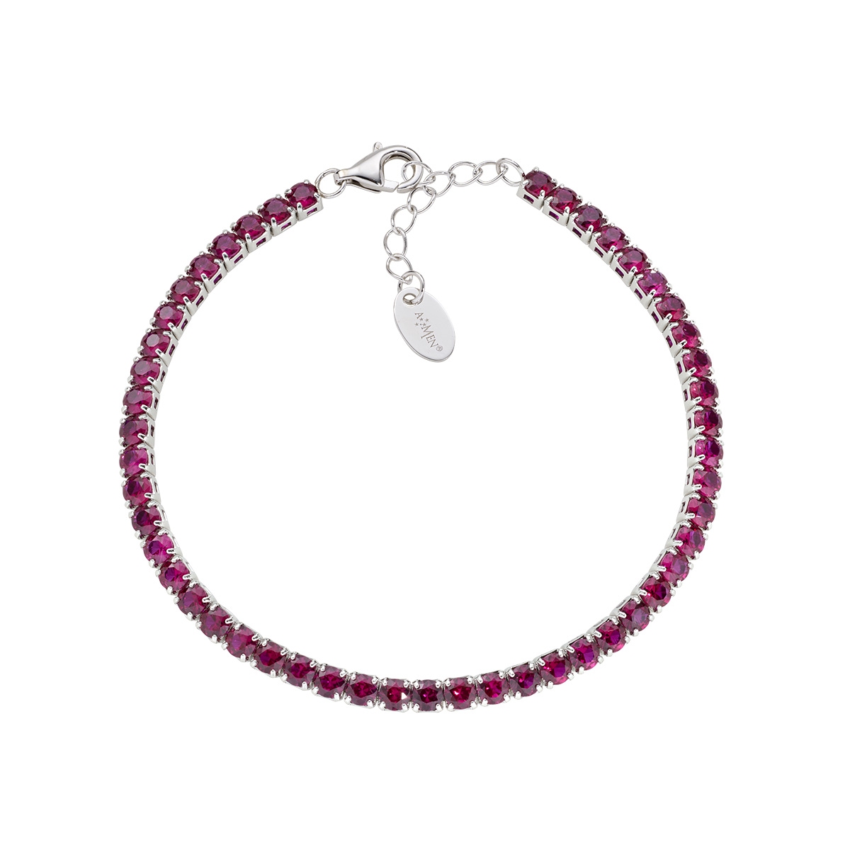 3 mm Tennis Bracelet with Red Zirconia