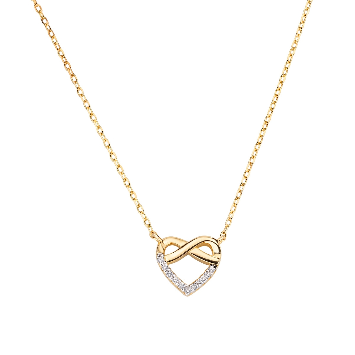 Collana "Cuore Infinito" in Argento Dorato con Zirconi