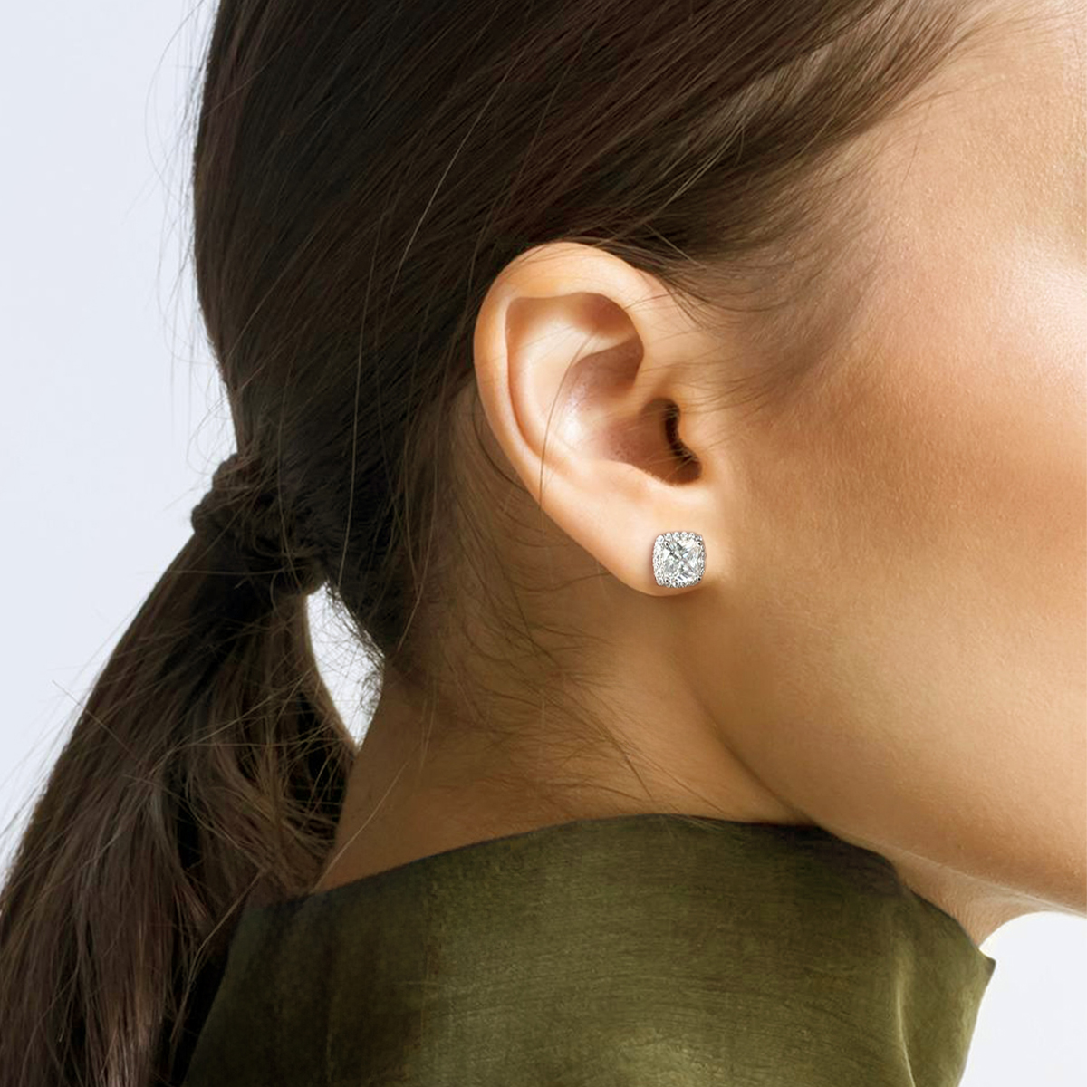 Orecchini Lady con Zircone Bianco Taglio Radiant