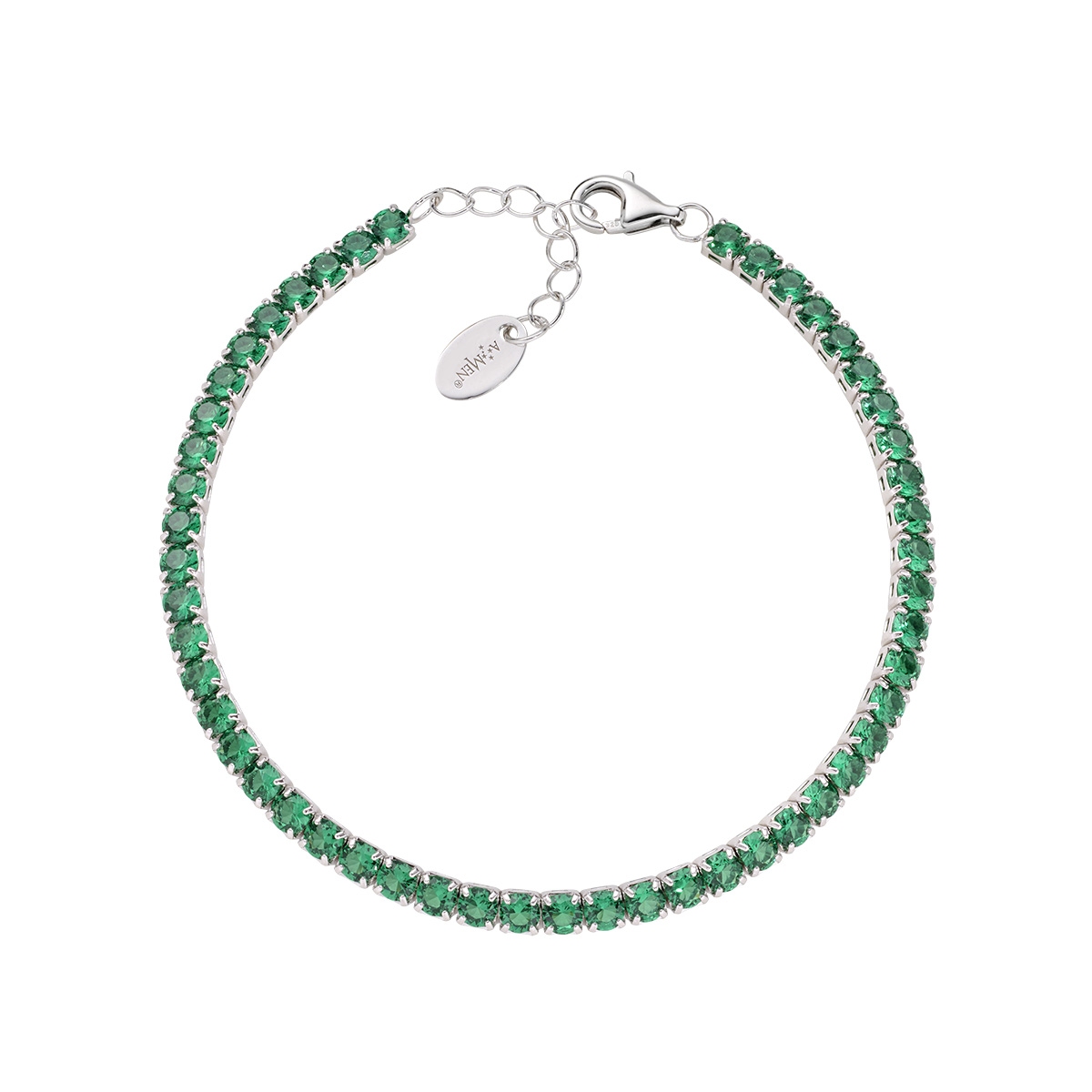3 mm Tennis Bracelet with Green Zirconia