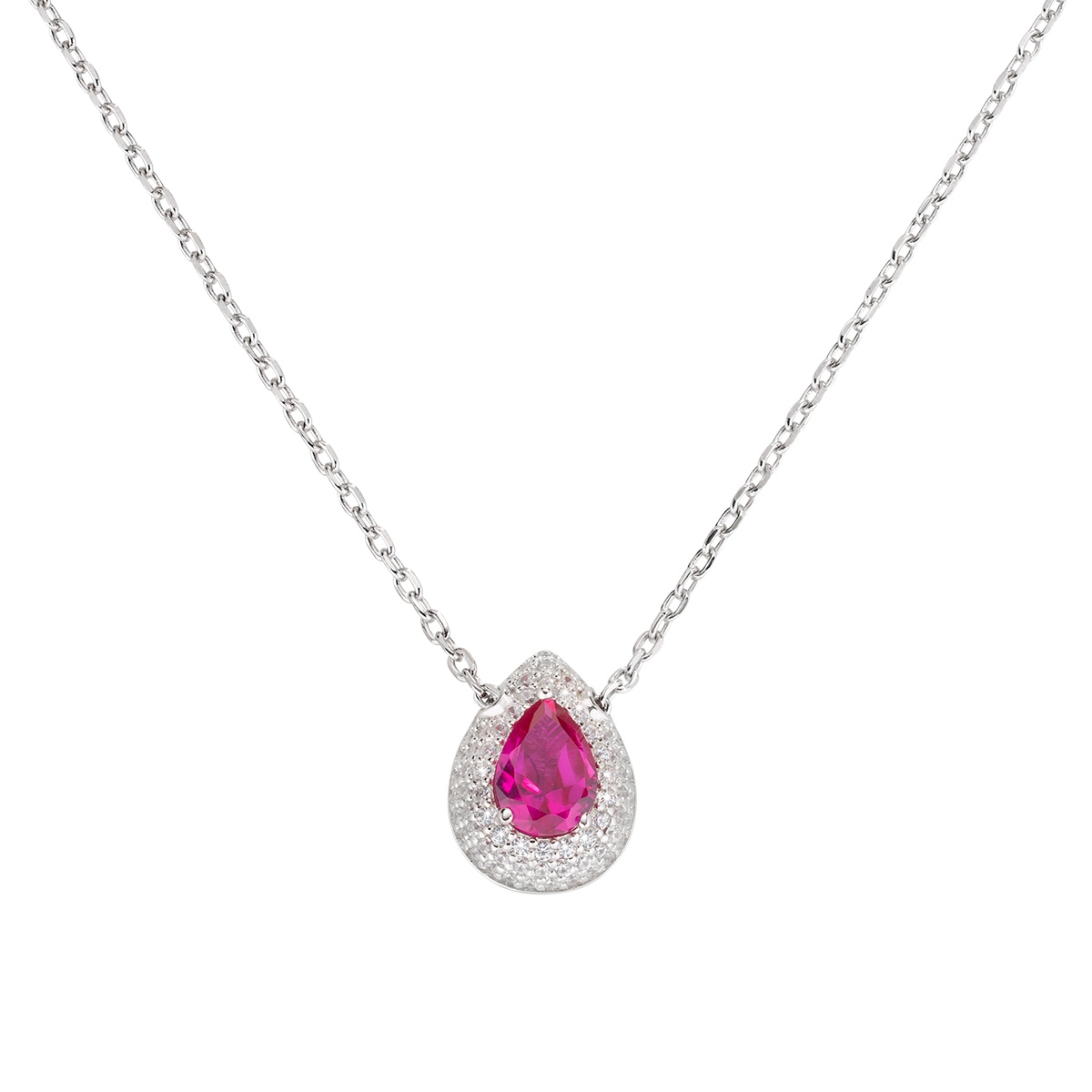 Collana "Goccia d'Amore" in Argento con Zirconi