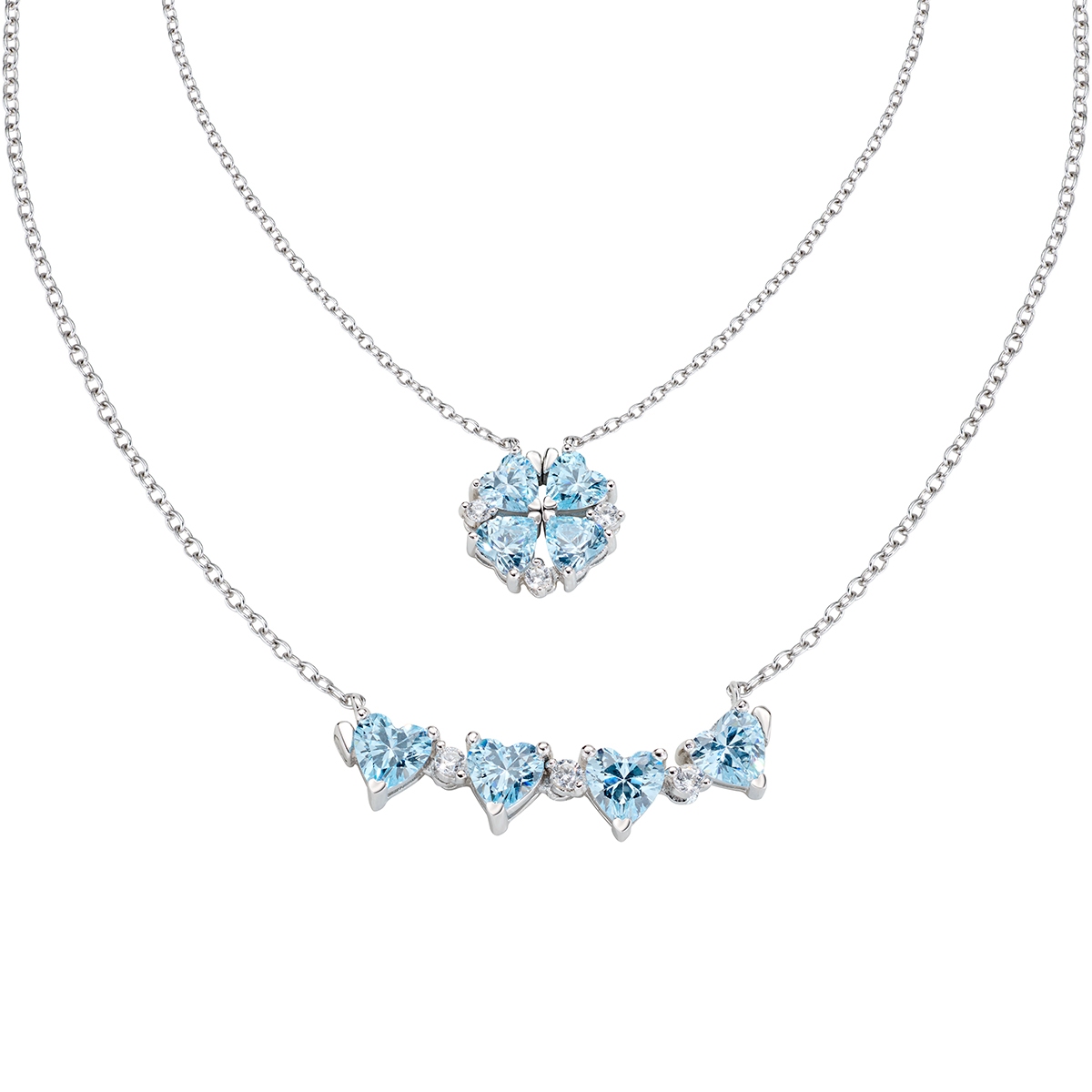 Aquamarine Quadricuore Magnetic Necklace