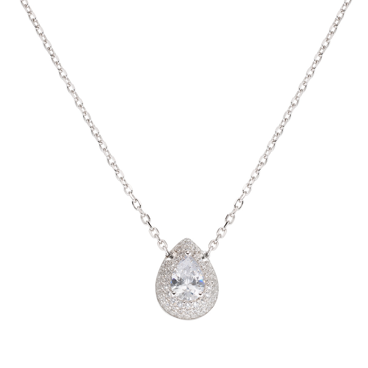 Collana "Goccia d'Amore" in Argento con Zirconi