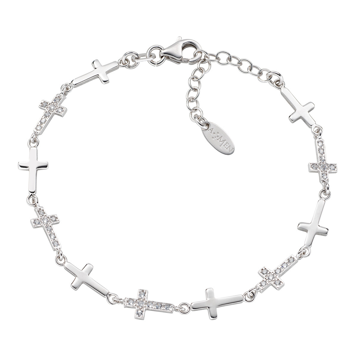Bracelet Chain of Crosses Zircons