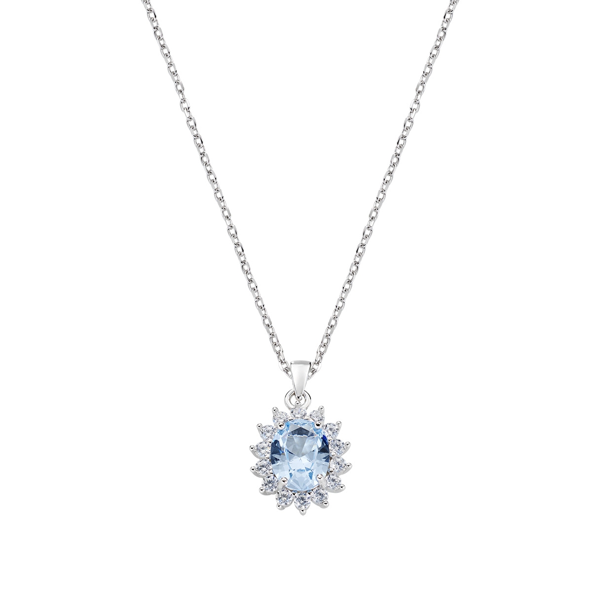 Aquamarine Zirconia Royal Lady Necklace