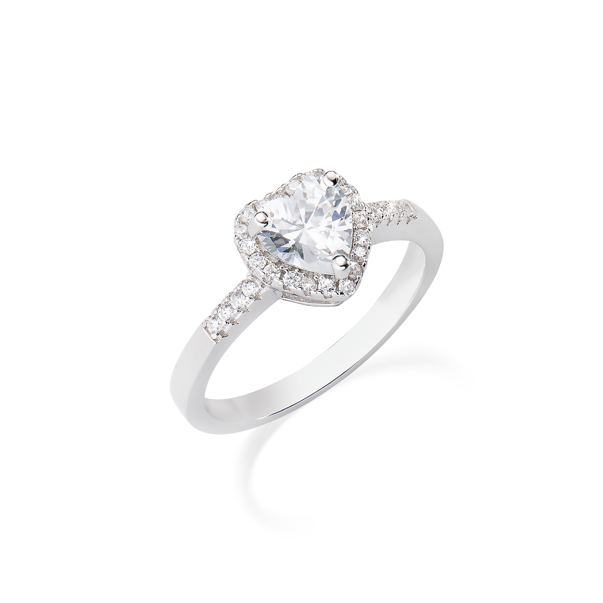 Anello  Rodio Cuore dell'Oceano Bianco
