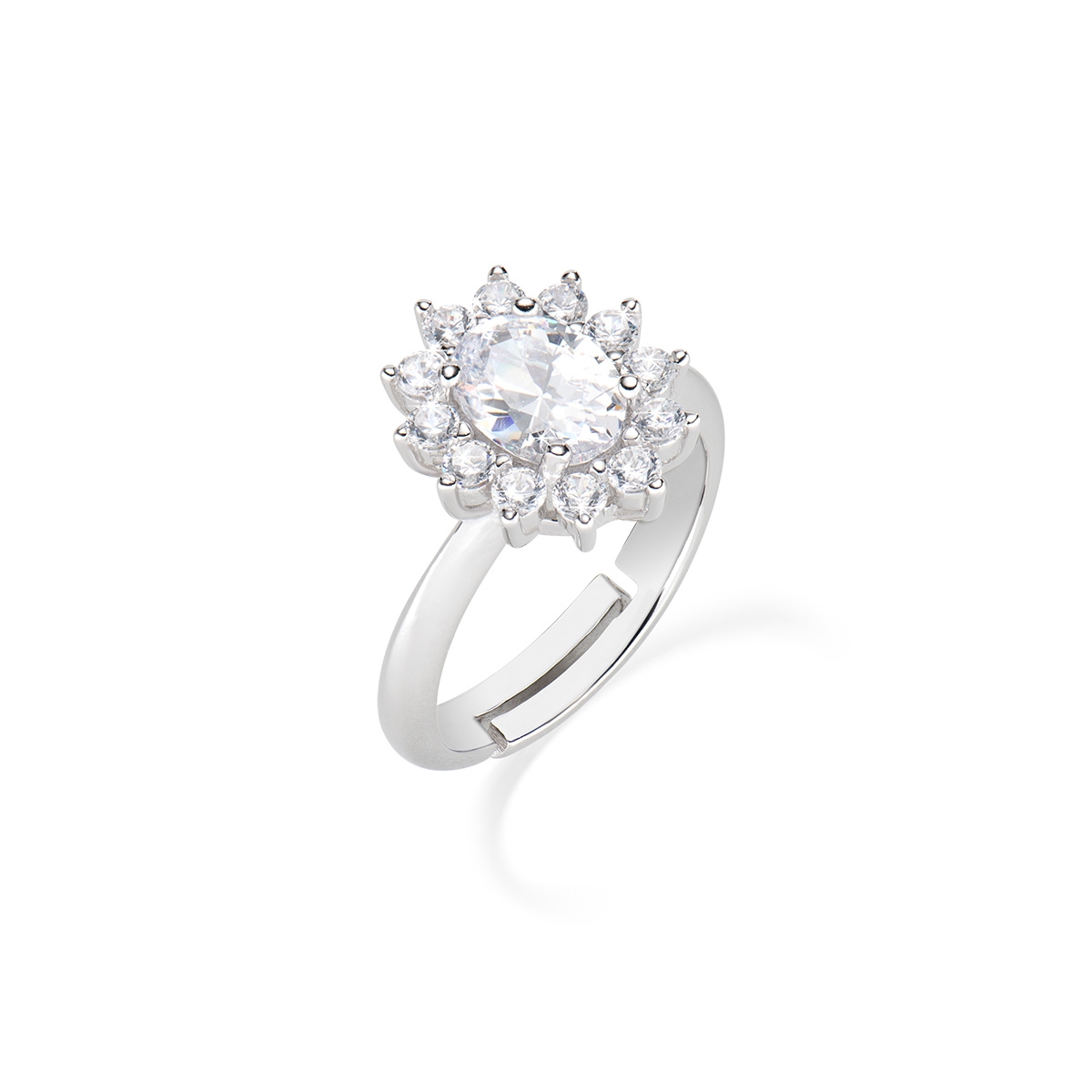 Anello Adattabile Royal Sole Zircone Bianco