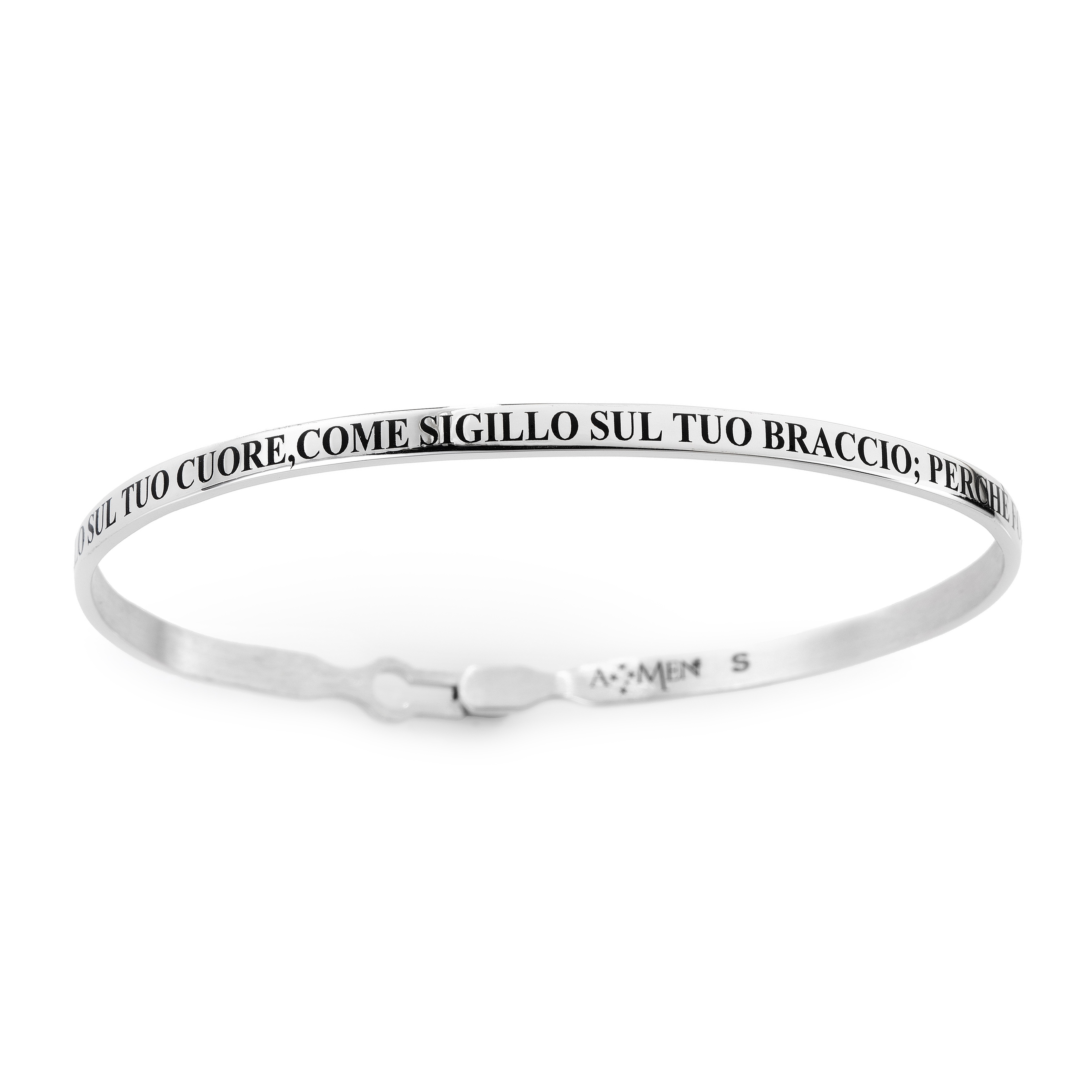 Sterling Silver Bangle Bracelet with Song of Solomon Engraved 
