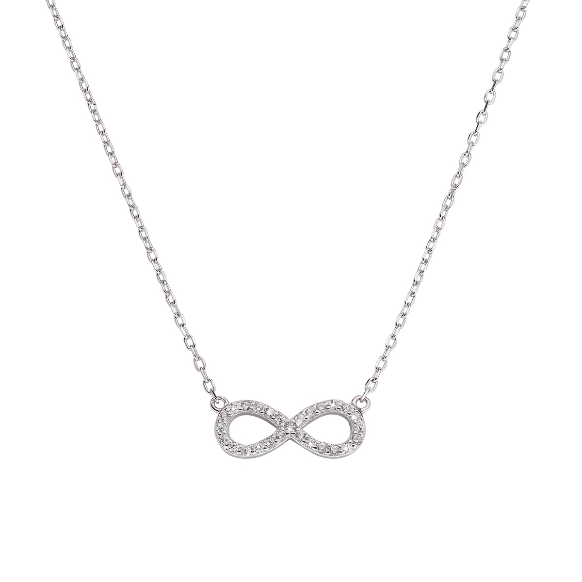 Collana "Infinito" in Argento con Zirconi