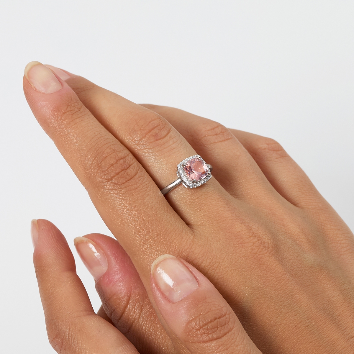 Anello Lady Regolabile con Morganite Taglio Radiant