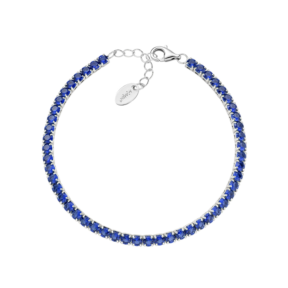 3 mm Tennis Bracelet with Blue Zirconia