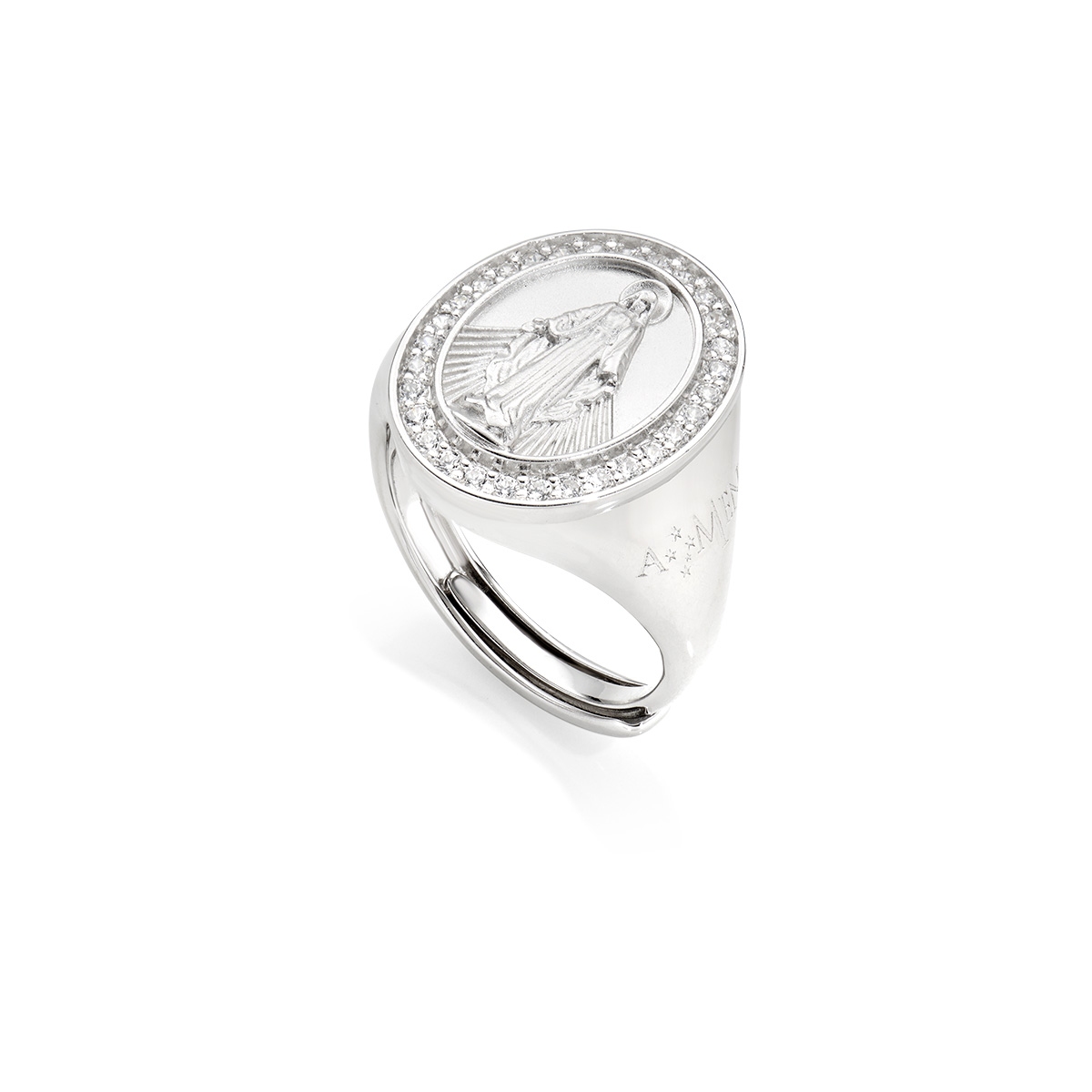 Anello Miracolosa con Zirconi Bianchi