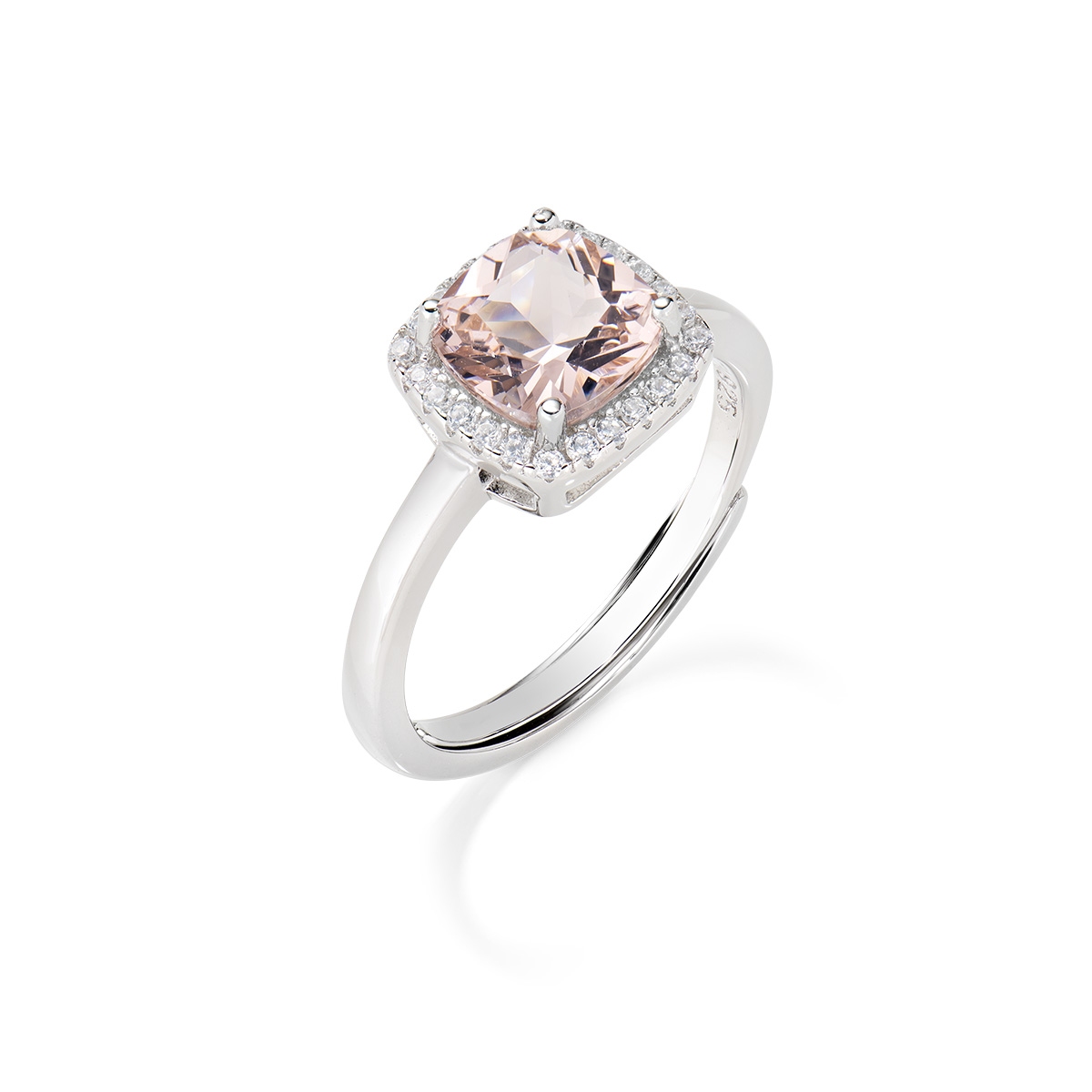 Anello Lady Regolabile con Morganite Taglio Radiant
