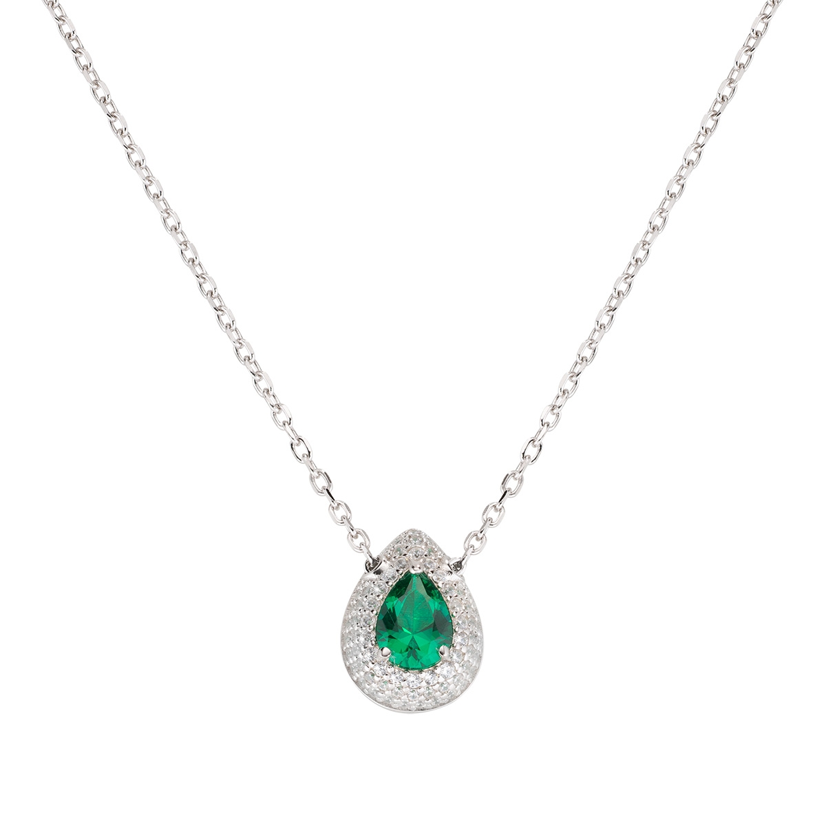 Collana "Goccia d'Amore" in Argento con Zirconi